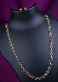 American diamond finish stone necklace with earrings