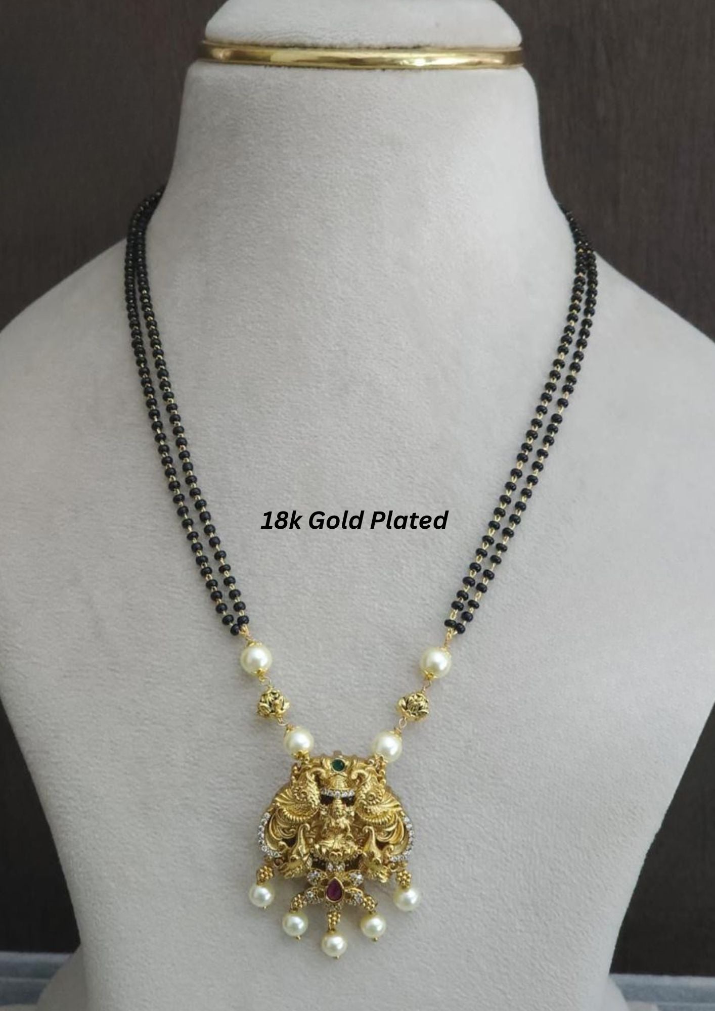 Kundan temple jewelry 18K gold plated mangalsutra