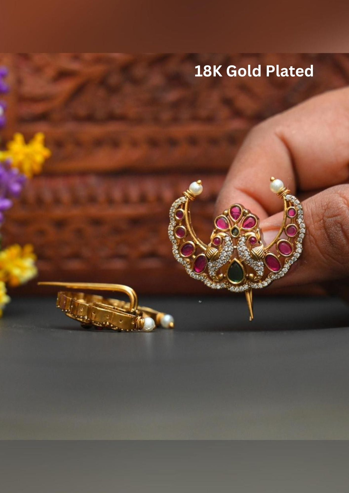 kundan stone  hair accessories
