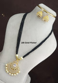 Kundanstone  18k gold plated multilayer mangalsutra with earrings