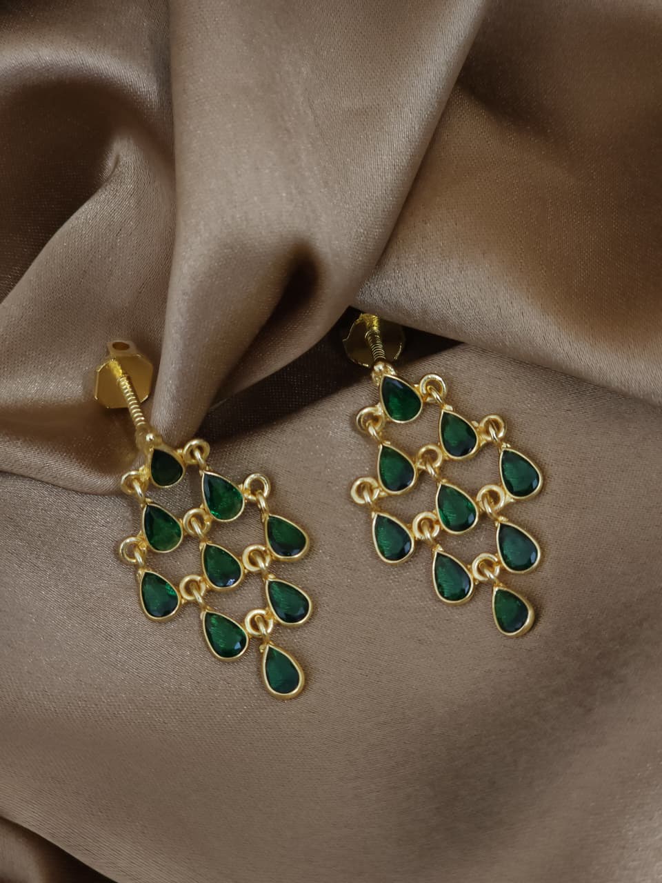 Kundan stone 18k gold plated earrings