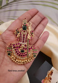 Real kempu stones Temple jewellery 18k gold platted Pendent