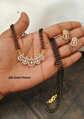 American diamond 18k gold plated mangalsutra with earrings