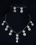 American diamond moissanite stone necklace with earrings