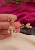 Kundan stone peacock design earrings