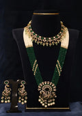 Victorian finish 18k gold platted peacock design bridal set