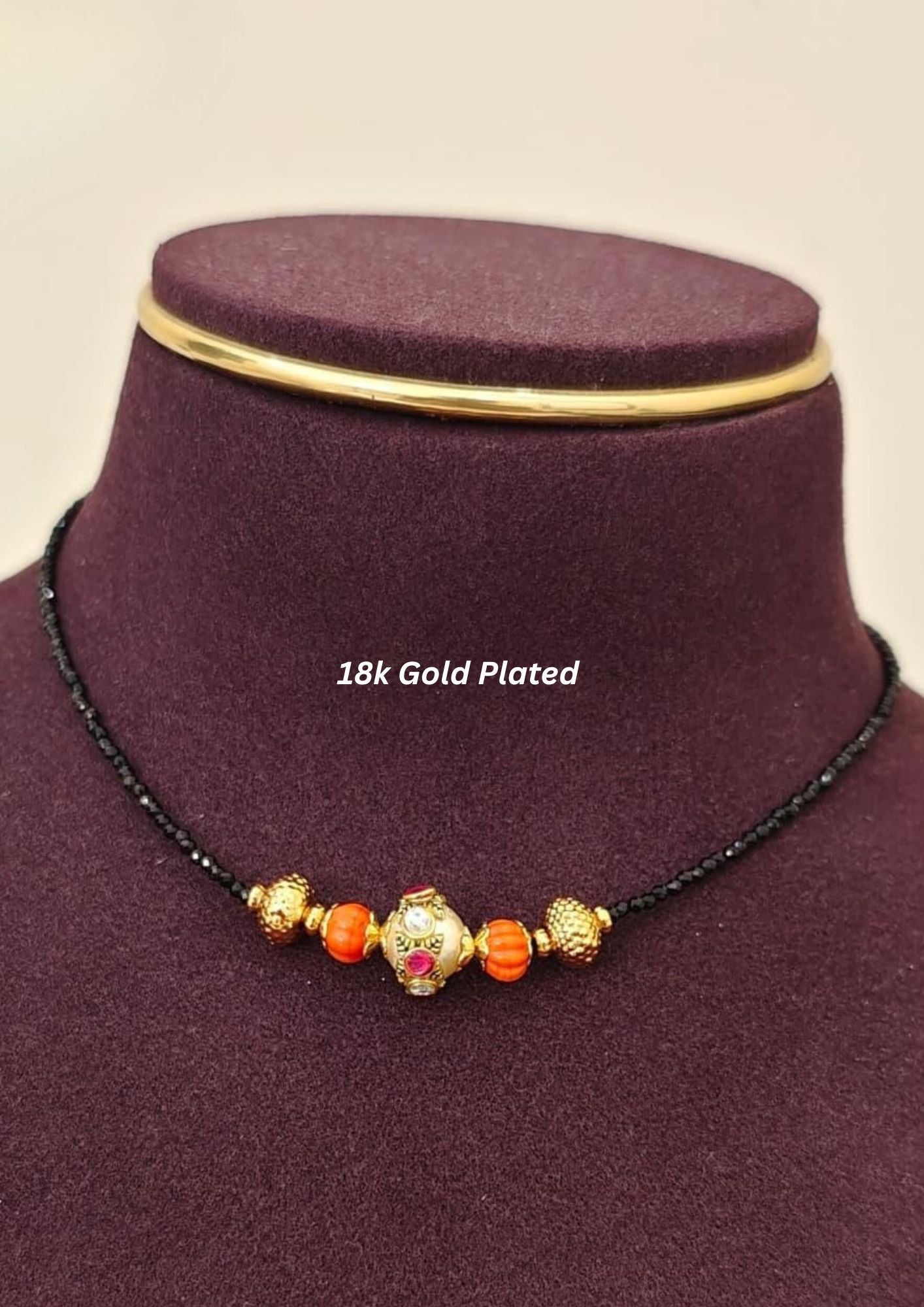 Coral beads Gold plated Mangalsutra