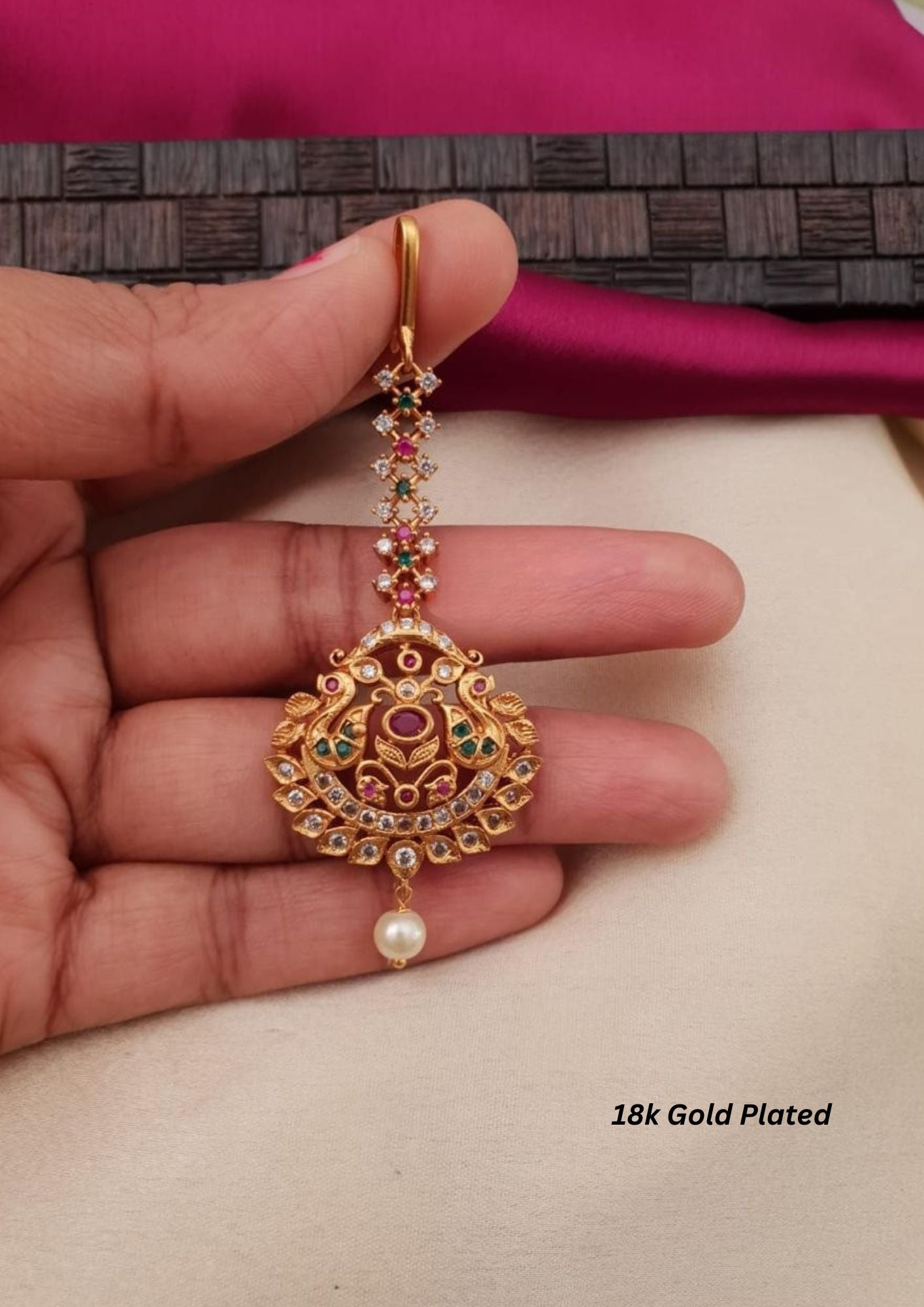 Kundan stone gold plated mangtikka