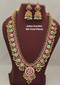 Jadau kundan and beads necklace with earrings