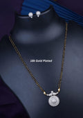 American diamond 18k gold plated mangalsutra with earrings