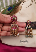 Kemp stone gold plated Earrings (Jhumka)