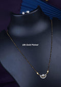 American diamond 18k gold plated mangalsutra with earrings