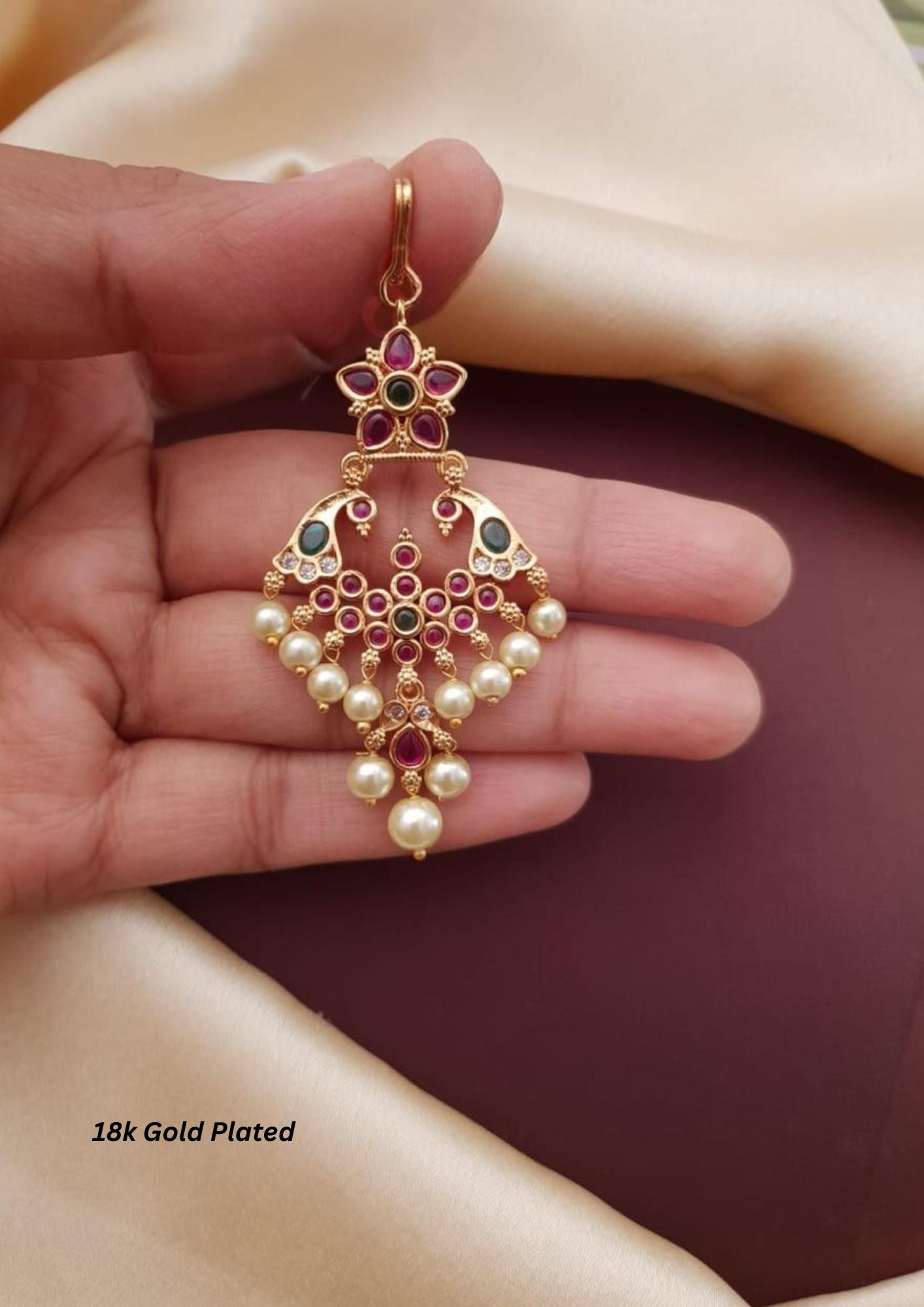Kemp stone gold plated mangtikka
