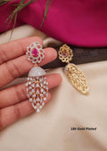 American diamond gold plated earrings