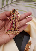 Real kempu stones Load rama Temple jewellery 18k gold platted Pendent