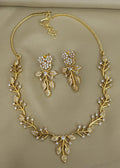 American diamond 18k gold plated necklace with earrings