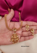 Kundan temple jewelry gold plated necklace with earrings