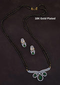 Pure Zirconian Diamond Gold Plated Mangalsutra With Earrings