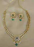 American diamond 18k gold plated necklace with earrings