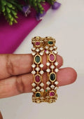 Kundan stone gold plated bangles