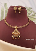 Kundan beads temple jewelry gold plated necklace with earrings