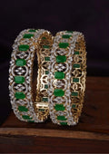 American diamond stone gold plated openable bangles