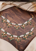 Moissanite stone and beads ear chains