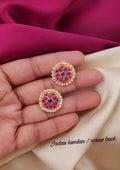 Jadau kundan screw back studs