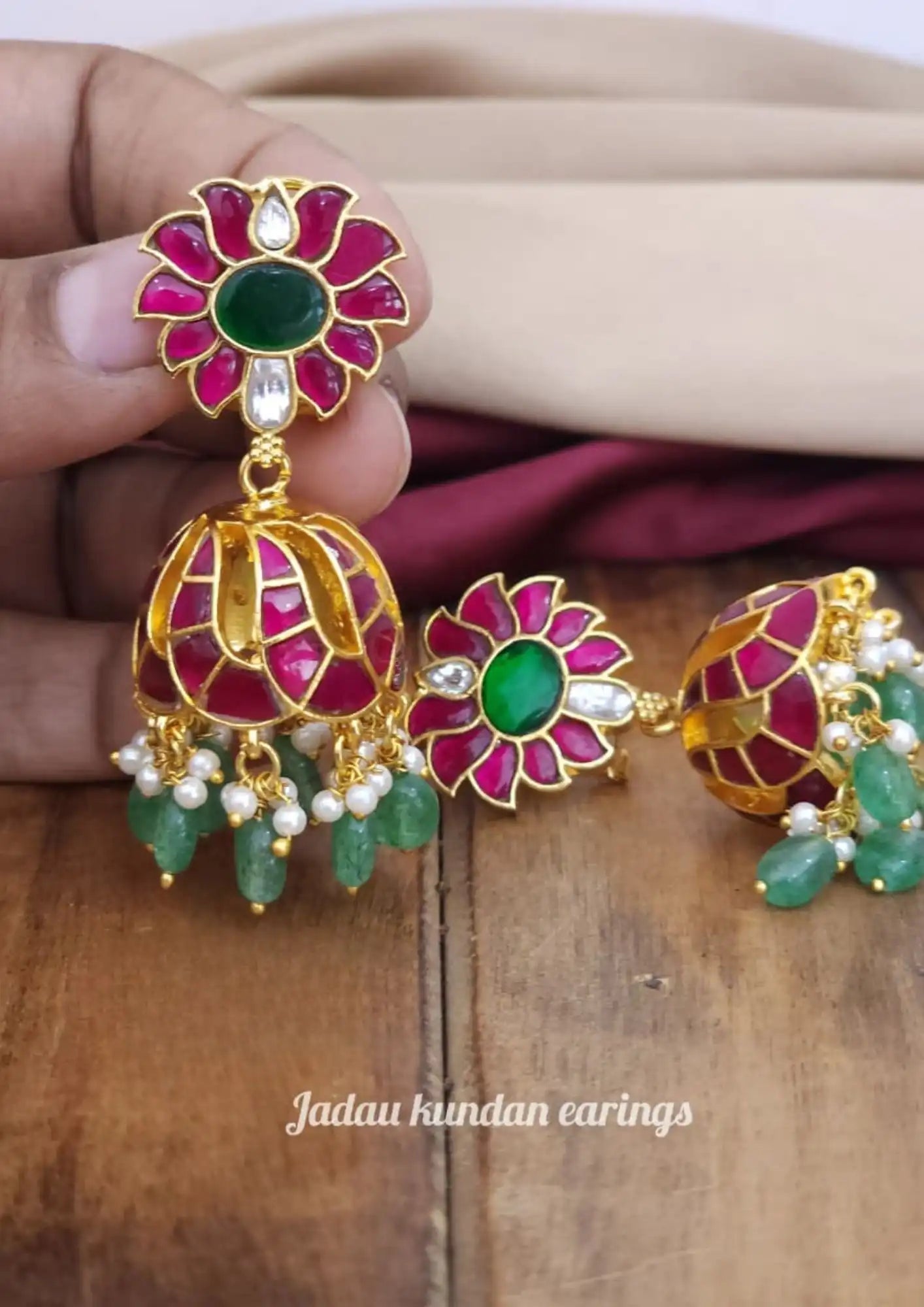 Jadau kundan 18k Gold plated earrings