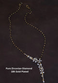 Pure Zirconian Diamond Gold Plated Floral Mangalsutra