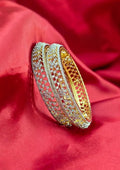 American diamond stone gold plated openable bangles