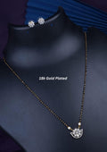 American diamond 18k gold plated mangalsutra with earrings