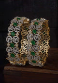 American diamond stone gold plated openable bangles