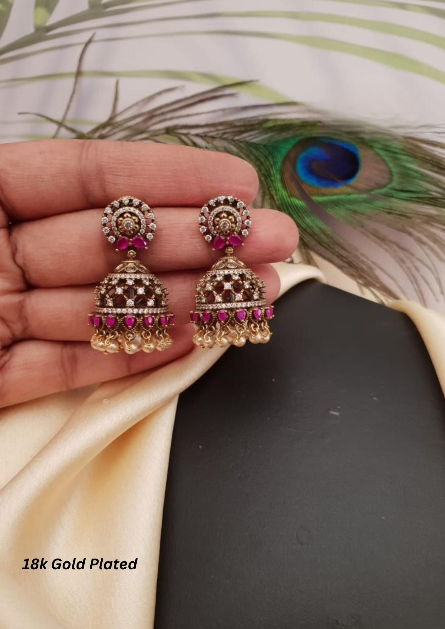 Victorian gold plated earrings (Jhumka)