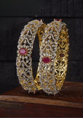 American diamond stone gold plated bangles