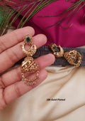 Kundan stone gold plated earrings
