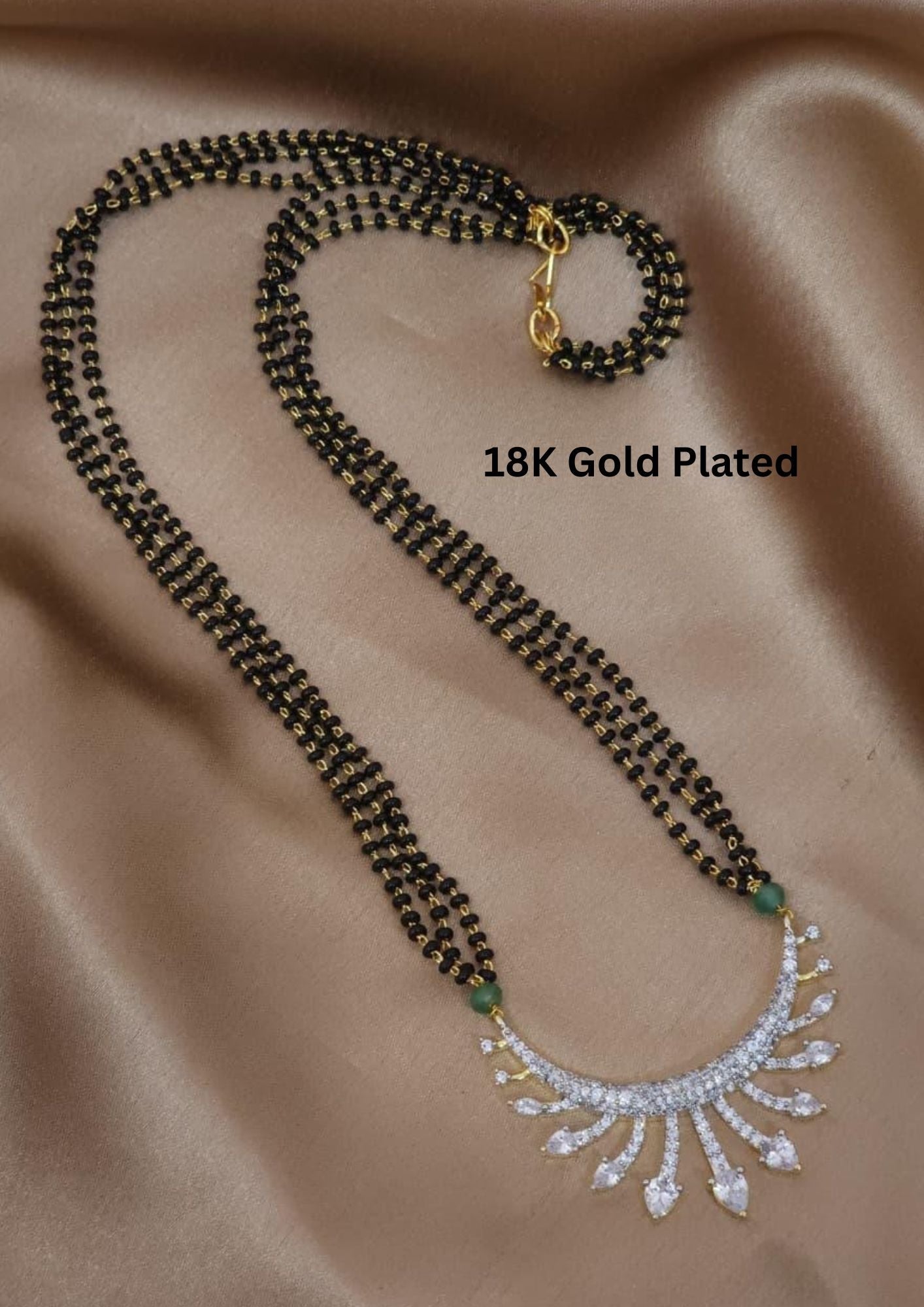 Pure Zirconian Diamond Gold Plated Mangalsutra