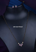 American diamond 18k gold plated mangalsutra with earrings