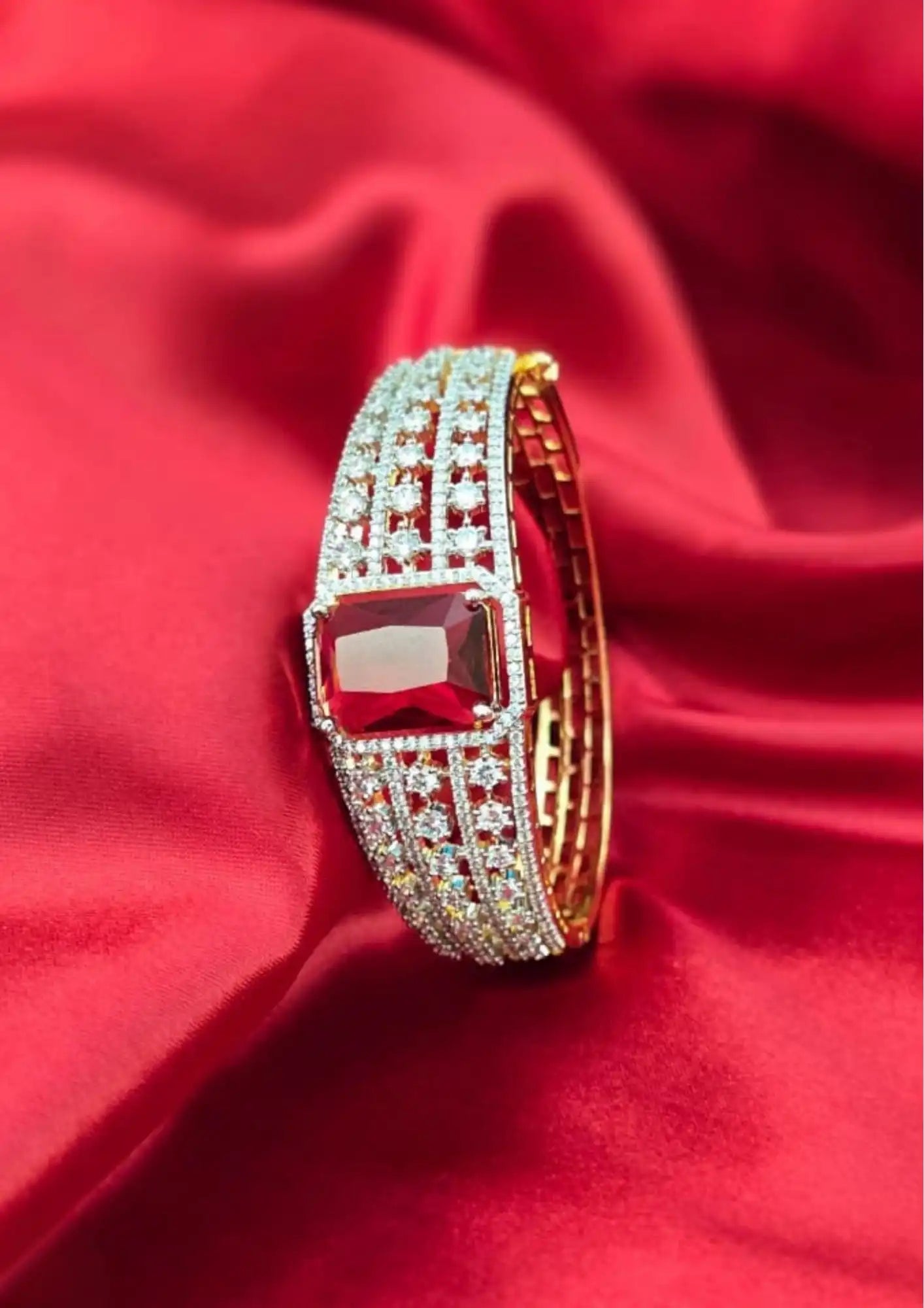 American diamond stone gold plated bracelet (Kada)