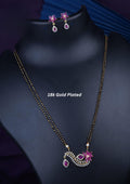 American diamond 18k gold plated mangalsutra with earrings
