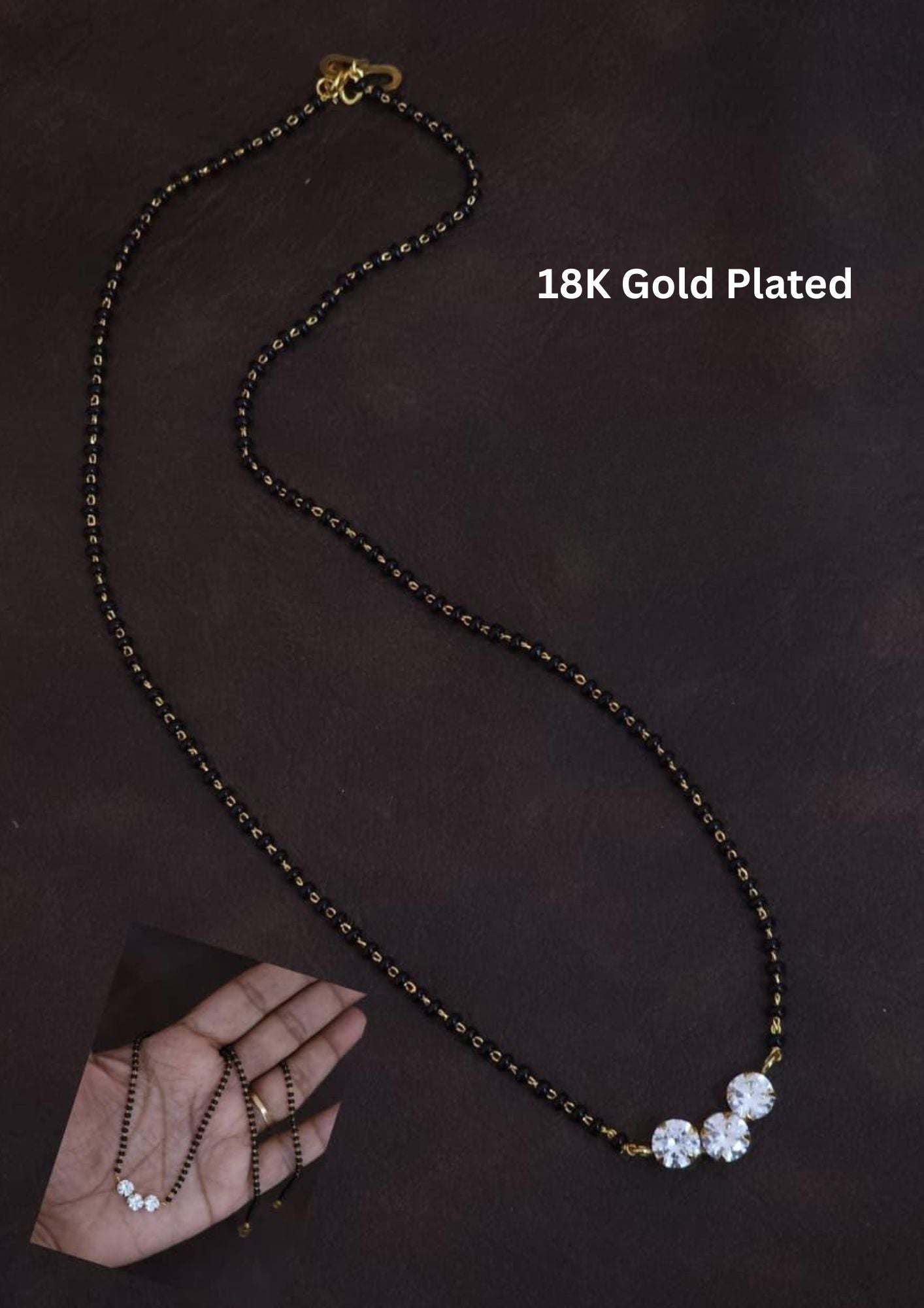Pure Zirconian Diamond Gold Plated Mangalsutra
