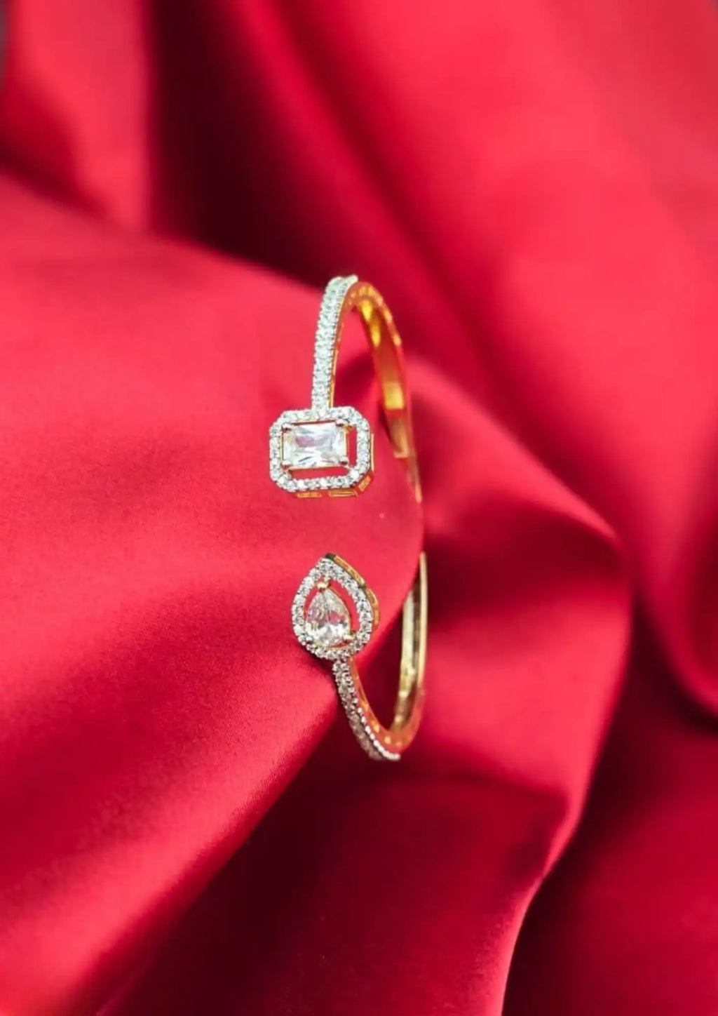 American diamond stone gold plated bracelet (Kada)