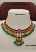 Jadau kundan bridal gold plated necklace