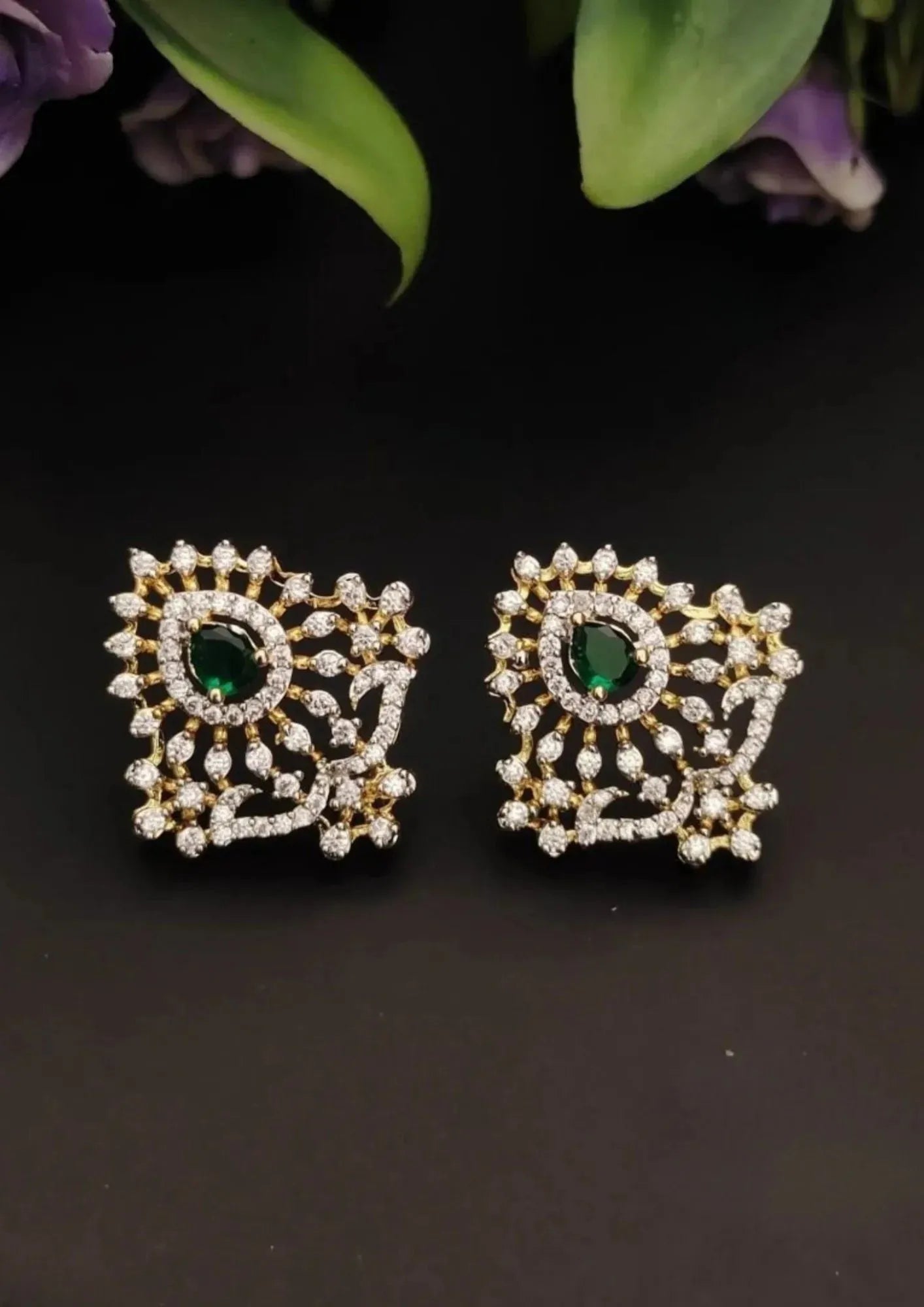 American diamond stone Earrings