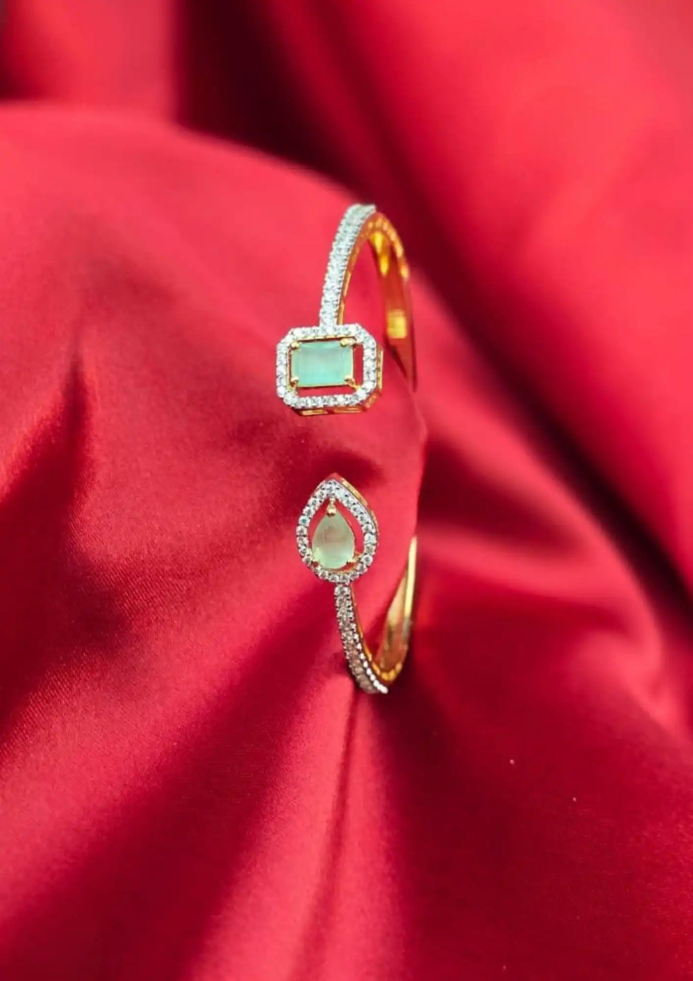 American diamond stone gold plated bracelet (Kada)