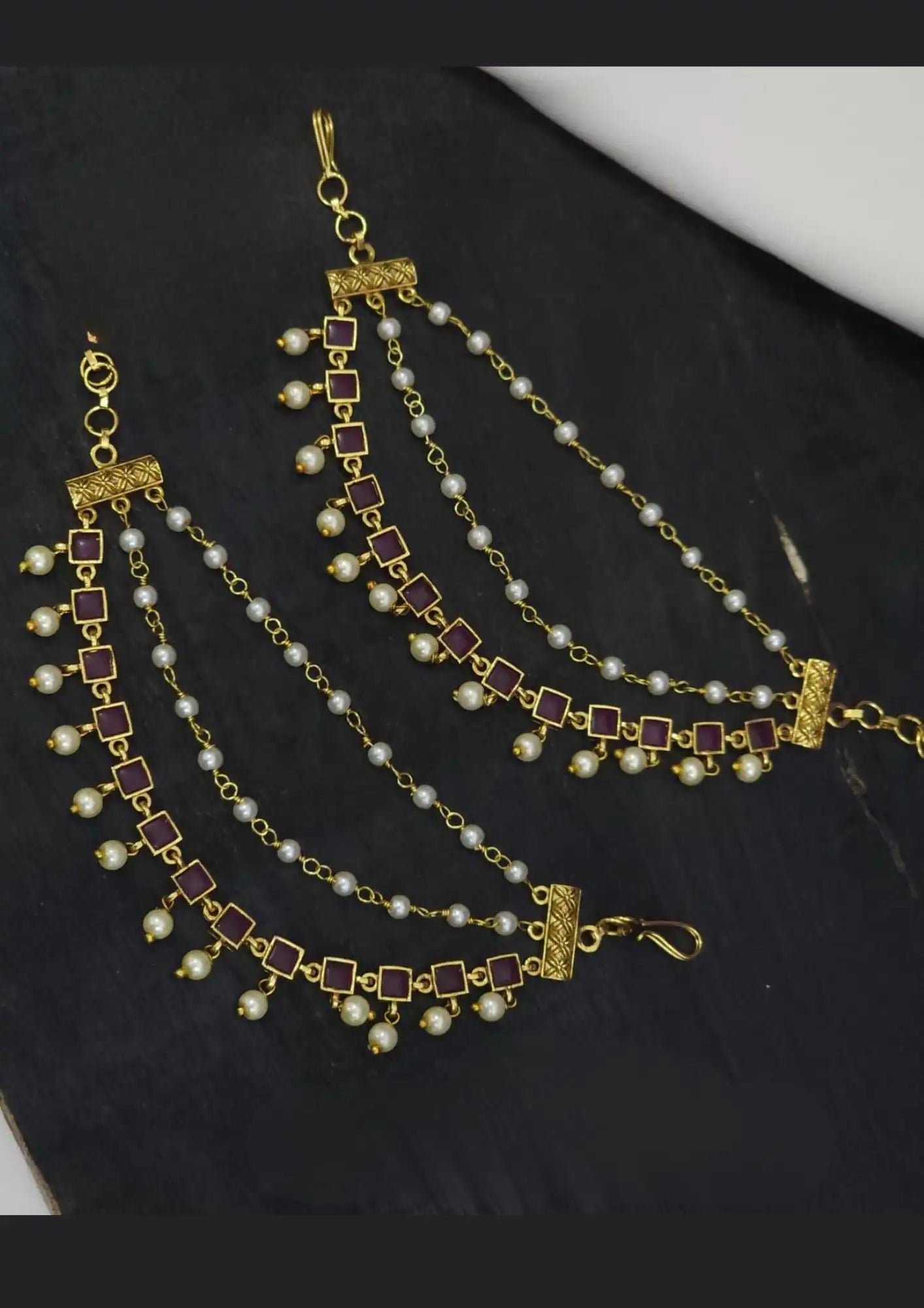 Kundan Gold Plated Earchains