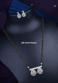American diamond 18k gold plated mangalsutra with earrings