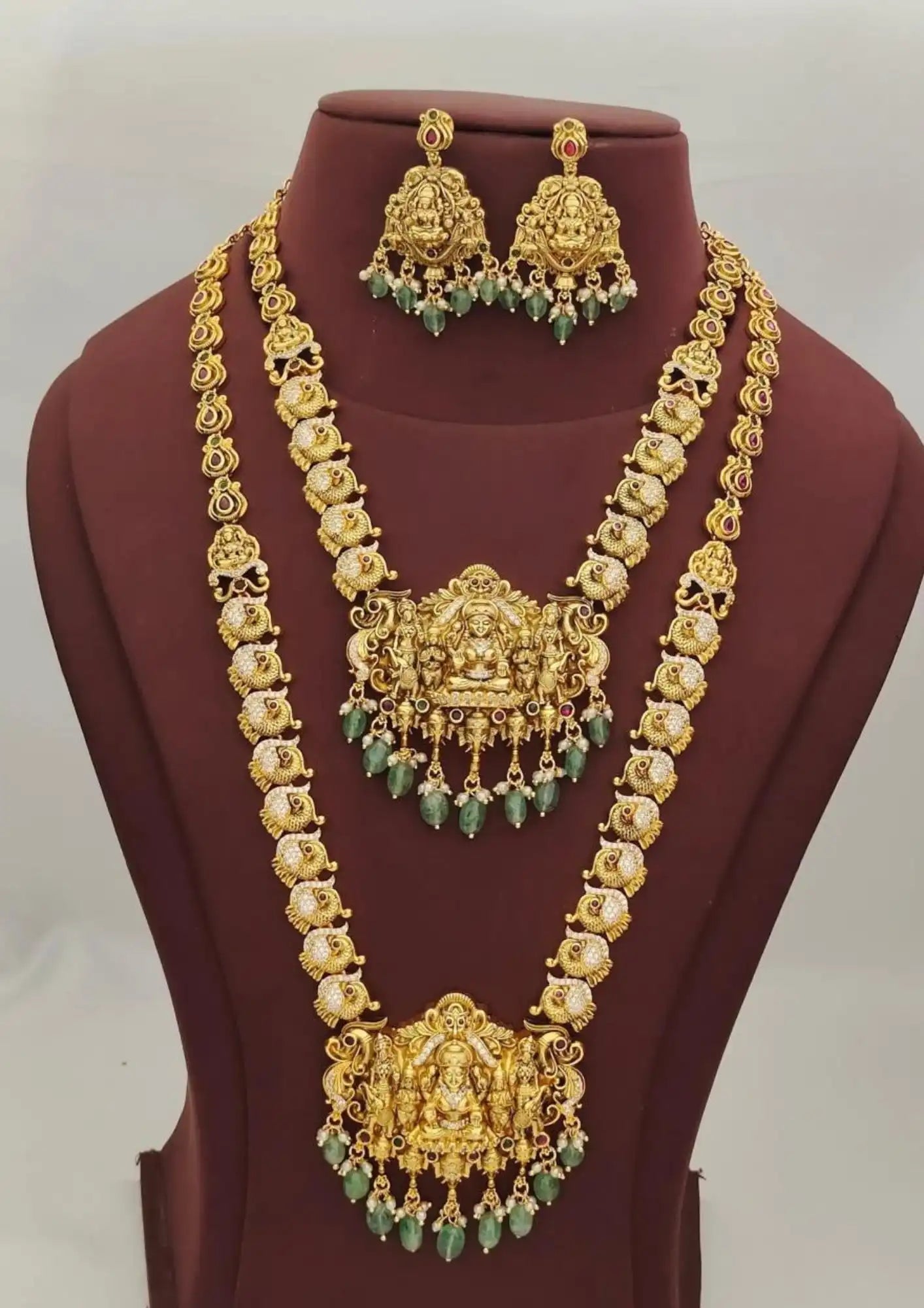 Kudan Temple jewelry Heavy bridal set necklace with earrings