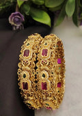 Kundan stone gold plated openable bangles