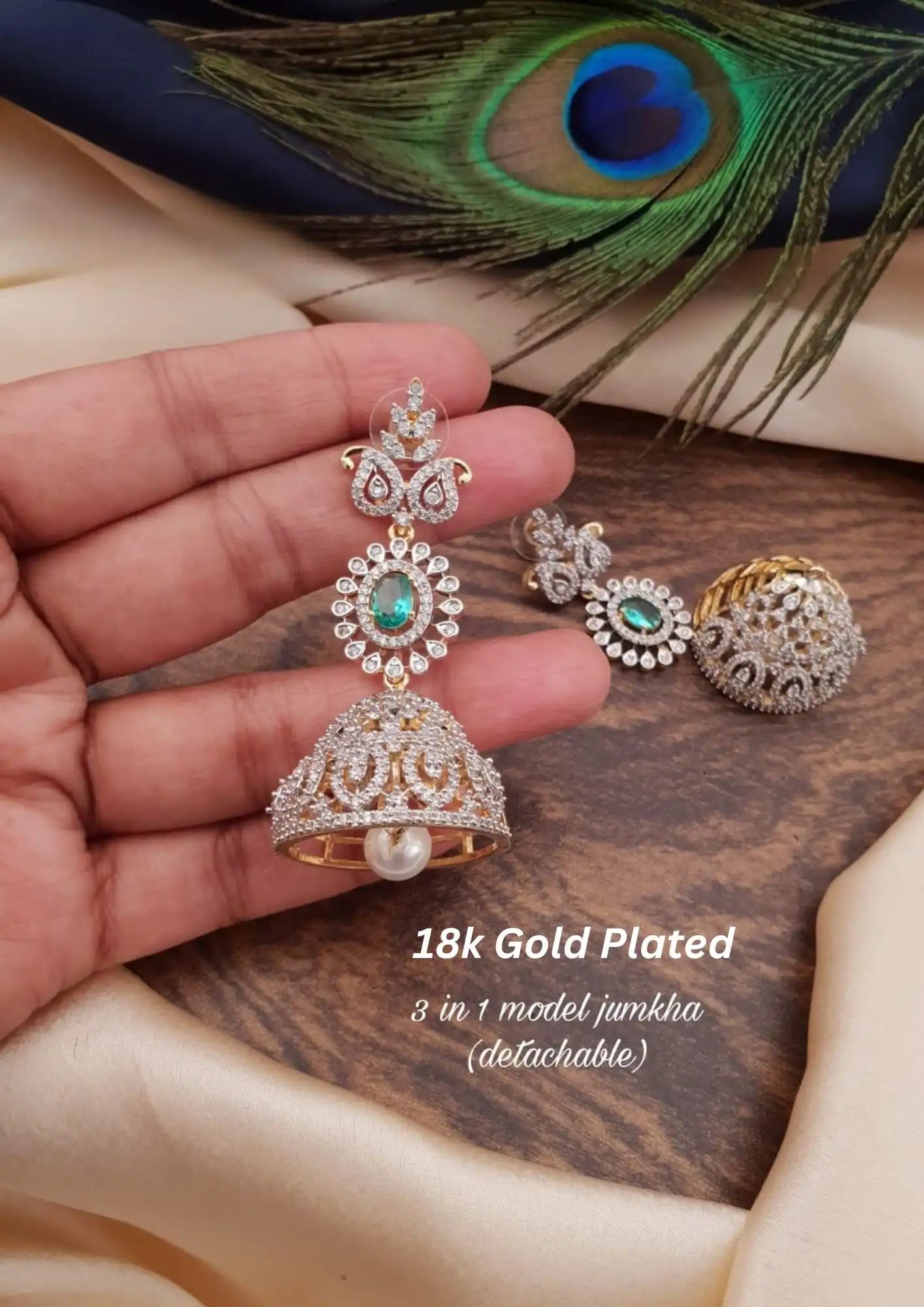 American diamond gold plated Earrings